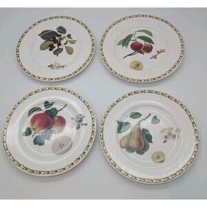 Hookers Fruit Horticultural Society 4 Bread Plates Queens China Fruit Desert